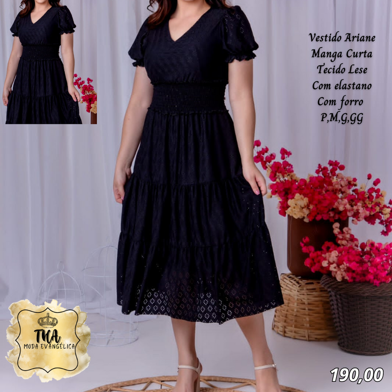 Vestido Ariane manga curta