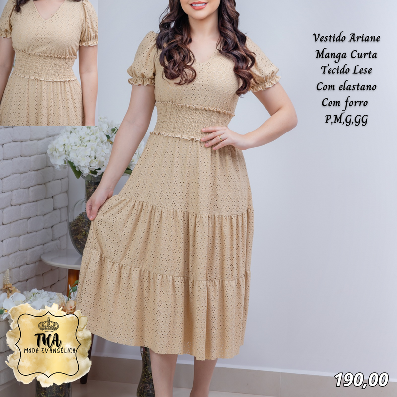Vestido Ariane manga curta