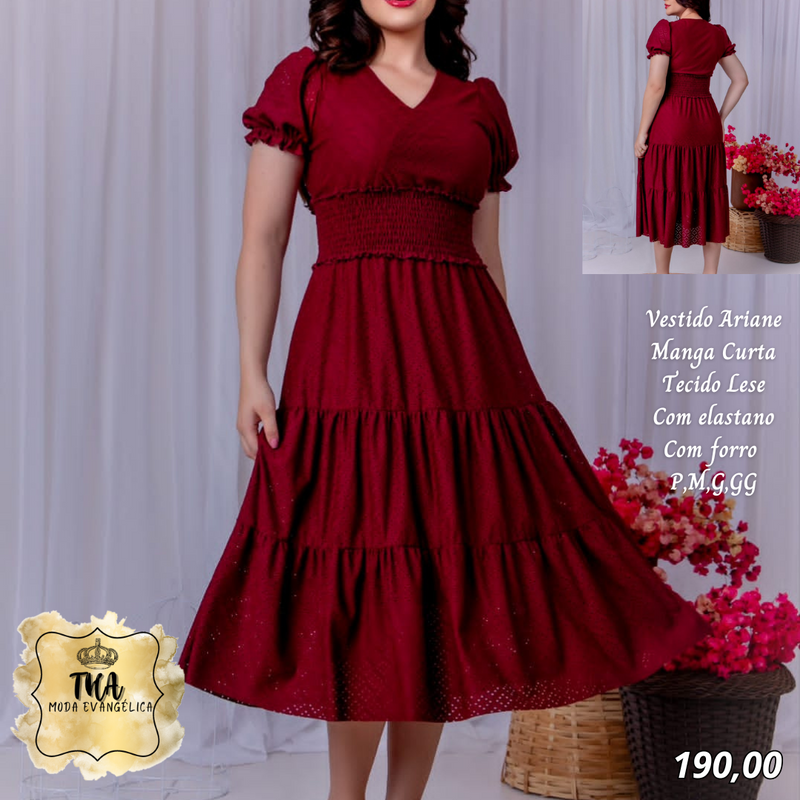 Vestido Ariane manga curta